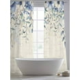 thumbnail image 5 of Blue Flower Sheer Curtains 84 Inch Length 2 Panels Set for Living Room/Bedroom, Farmhouse Eucalyptus Retro Country Plant Curtain Sheers Drapes Rod Pocket Curtains Window Treatment Set 52''x84''x2, 5 of 7