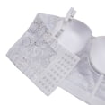 thumbnail image 5 of Ahabrexf Women's Lace Underwear Solid Color Fishb1 Lace with Steel Boning and Chest Pad Suspender Top Round Neck for Women, 5 of 6