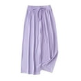 thumbnail image 2 of uublik Girls Wide Leg Leggings 4-15 Years Stretch High Waist Kids Dance Yoga Casual Pants Purple, 2 of 3