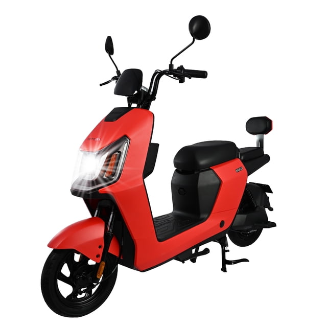 Bicimoto Eléctrica Latte Roja BikeOn 800W Autonomía 30 km Velocidad 40 km/h Doble Asiento