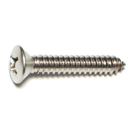 

#14 x 1-1/2 18-8 Stainless Steel Phillips Oval Head Sheet Metal Screws SMSOSS-218