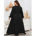 thumbnail image 7 of Women's Plus Size Wrap Short Flutter Sleeves Maxi Dress, 7 of 7