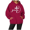 thumbnail image 2 of Jesus The Way The Truth The Life Pullover Hoodies for Women Fall Winter Long Sleeve Christian Hooded Sweatshirt with Pockets, 2 of 3
