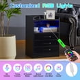 thumbnail image 2 of Resenkos LED Nightstand with 3 Drawers, Modern Bedside Night Stand End Table with Charging Station, USB Ports and Outlets LED Light Strips for Bedroom, Living Room, Office (Black), 2 of 6