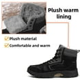 thumbnail image 2 of Men's Snow Boots Winter Warm Fur Lining Casual Fashion Comfort Outdoor Walking Hiking TPR Non-Slip Sole Lace Up Boots Black 7.5 US, 2 of 7