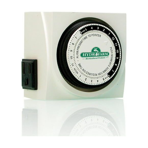 Autopilot Analog, UL-Listed Hydrofarm TM01015D Dual Outlet Grounded Timer, White