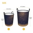 thumbnail image 2 of Laundry Basket, Gold Black Glitter Laundry Hamper Waterproof Laundry Bag Clothes Hamper Laundry Bin with Handles for Bedroom, Living Room, Kids Room, 2 of 6