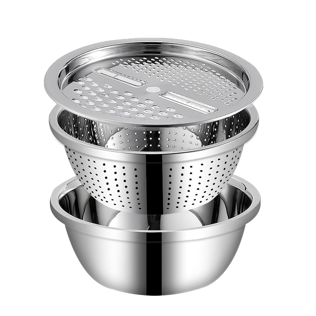 Yuarrent Colador apilable de acero inoxidable y juego de lavabo para ...