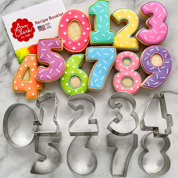 Ann Clark Numbers Cookie Cutter Set, 9-Piece, Made in USA