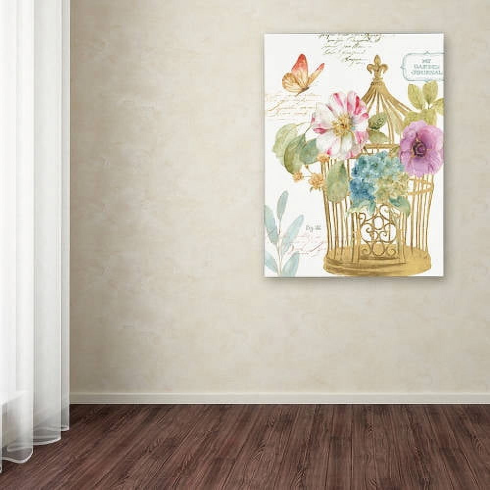 Trademark Fine Art "Rainbow Seeds Romantic Birdcage I" Canvas Art by Lisa Audit