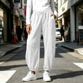 thumbnail image 6 of Pileajo Women's Casual Wide Leg Pants Drawstring High Waist Trousers Going out Jogger Pants with Side Pockets, 6 of 9