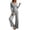 Gray, variant on LEKWK Lounge Sets for Women Ribbed Long Sleeve Slim Fit Top with Cute Bows and Wide Leg Pants Matching Outfits 2 Piece Casual Sleepwear