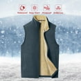 thumbnail image 4 of comerut Men Winter Casual Sleeveless Jacket Stand Collar Warm Fleece Lining Waistcoat Pockets Zipper Placket Vest Coat, 4 of 8