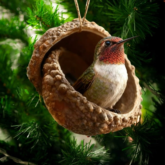 Forest Animal Acorn Ornaments – Cozy Forest Christmas Ornaments, 2025 New Pine Cone Decoration, Woodland Creature Figurine, 2D Acrylic Hanging Ornament Home Party Décor
