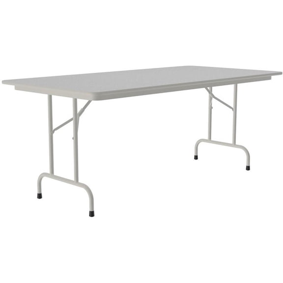 UrbanPro 36"W x 72"D Contemporary Metal & Wood Folding Table in Gray Granite
