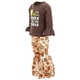 thumbnail image 2 of Girls 2 Piece Miss Gobble Thanksgiving Clothes Legging Set Outfit (2Y, Brown), 2 of 5