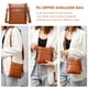 thumbnail image 2 of 1pc Retro PU Crossbody Bolsa Bolsa de hombro Cremallera Cross Body Body Body for Girl (Brown), 2 of 6
