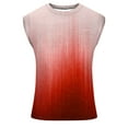 thumbnail image 5 of ZCFZJW Men's Sport Tank Tops Big and Tall Regular Fit Casual Tie Dye Gradient Print Summer Sleeveless Basic Tees Vest Loose Comfy Beach T-Shirt Watermelon Red XXXL, 5 of 5