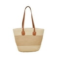 thumbnail image 1 of Straw Tote Bag Woven Summer Shoulder Handbag Handmade Beach Purse Stylish Large Capacity Casual Rattan Bucket, 1 of 6
