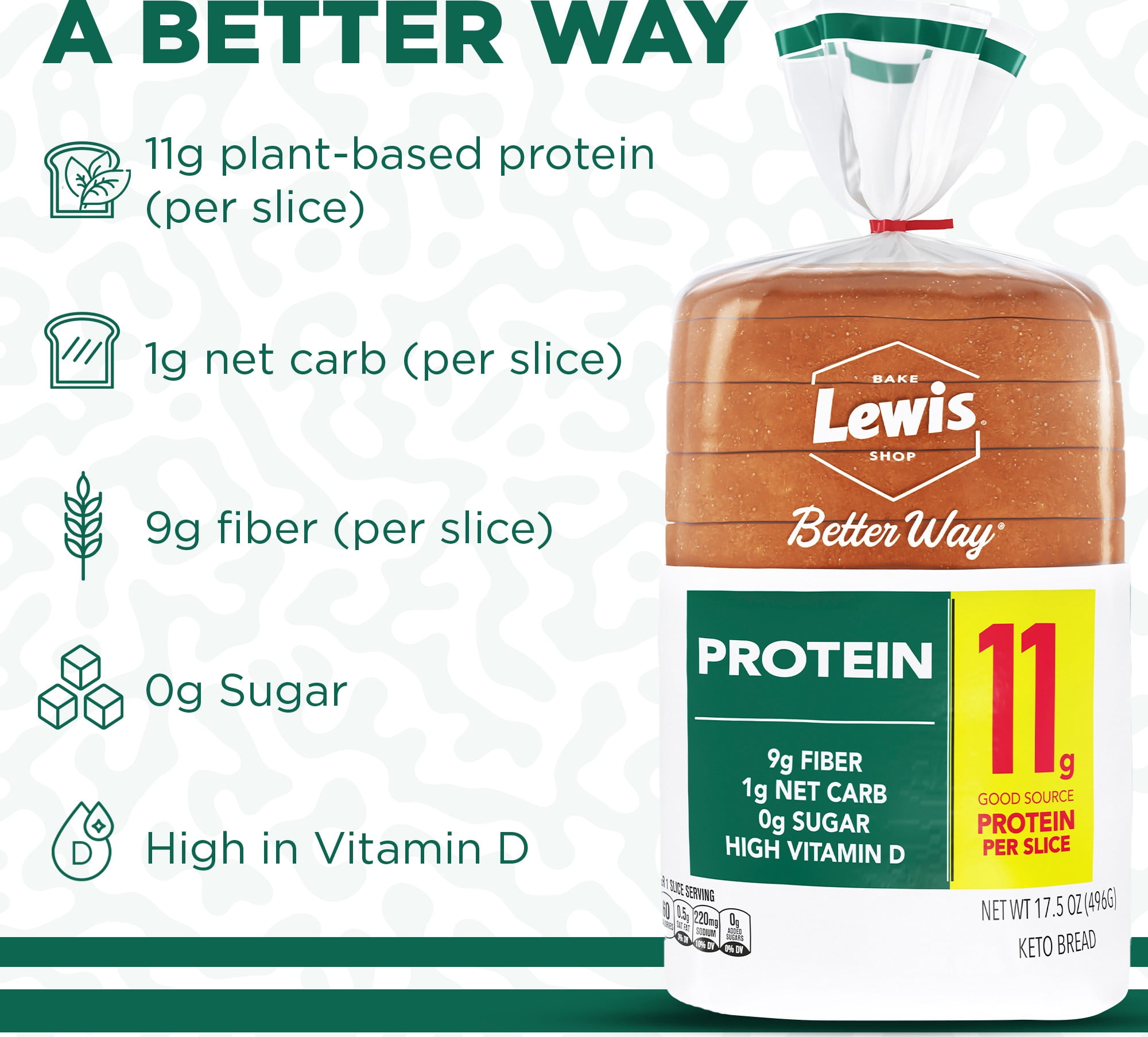 Lewis Bake Shop Better Way Protein Bread, 17.5 oz