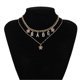 thumbnail image 4 of Butterfly Layered Necklaces Gold Rhinestone Pendant Necklace Short Letter Neck Chain Adjustable Choker Neck Jewelry for Women and Girls - -, 4 of 4