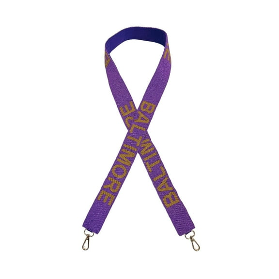 Baltimore Purple Beaded Purse Strap Gold Letters 49 Pro Football Stadium Approved Clear Bag Raven Gold Hardware Sports College South Morris