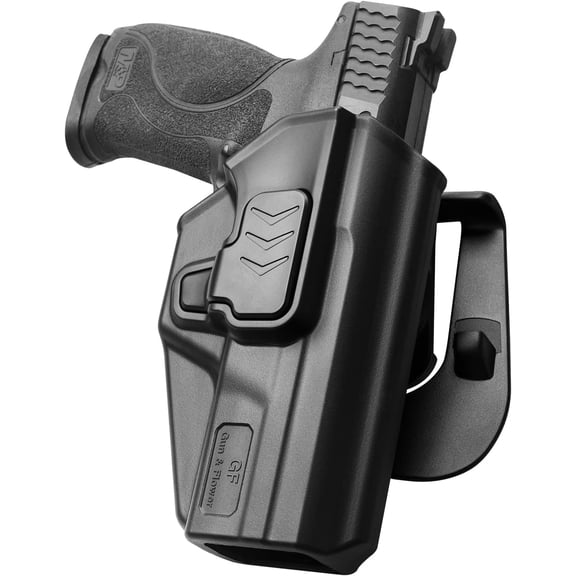 M&P 9MM Holster, OWB Paddle Holster Fit Smith & Wesson M&P 9MM/.40 M2.0 Full Size 4.25'' and M2.0 Compact 4'' 3.6''. 360 Degrees Adjustable/Level II Retention, Outside Carry Holster-Right Hand