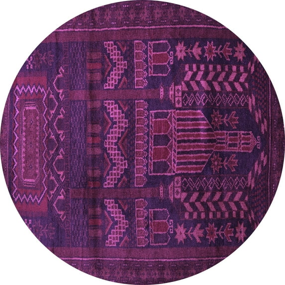 Ahgly Company Indoor Round Persian Purple Traditional Area Rugs, 5' Round