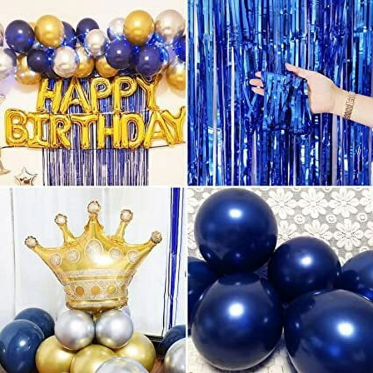 AYUQI Happy Birthday Decorations for Men Navy Blue Gold Birthday Party  Decorations Boys Balloon Arch Kit Navy Blue Gold Silver Party Supplies  Decorations 