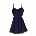 thumbnail image 3 of Sakmal Night dress for Women Chemises Lace Pajama Dress Sleeveless Blue Chemises for Women, 3 of 4