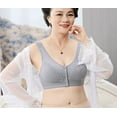 thumbnail image 4 of Tshirt Bras for Women No Underwire No Underwire Lactation Vest Bra Back Adjustment Yoga Running Bra V-Neck Pullover Bra Feature Hook and Eye Closure Training Bra Style Y-580 , Gray M, 4 of 6