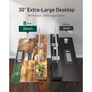DESINO 63 x 30 Inch Height Adjustable Electric Standing Desk with Drawers, Stand Up Table with Large Storage Shelf, Sit Stand Desk for Home Office, Rustic Brown