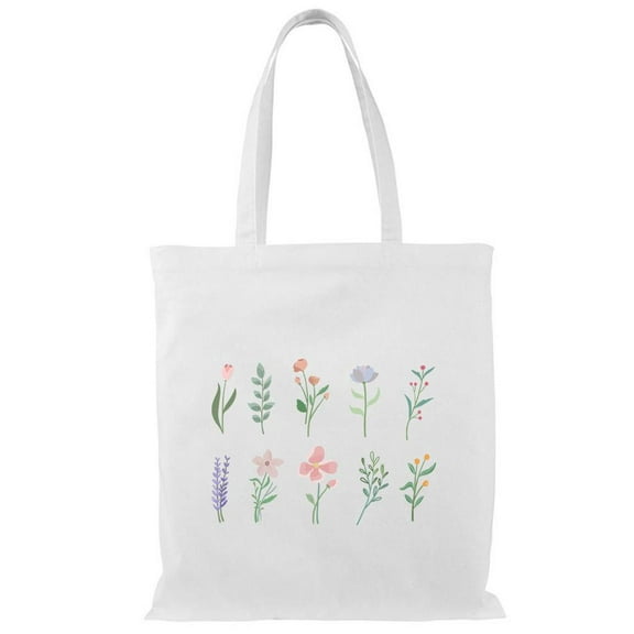 Smartprints Watercolor Wildflowers Art Tote Bag - Image by Shutterstock, One Size Cotton Canvas Tote Bag