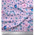 thumbnail image 1 of Soimoi Cotton Voile Fabric Butterfly & Flower Print Fabric by the Yard 42 Inch Wide, 1 of 3