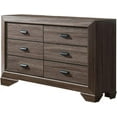 thumbnail image 3 of Kings Brand Furniture - Kerry Wood 5-Drawer Dresser with Mirror, Brown, 3 of 6