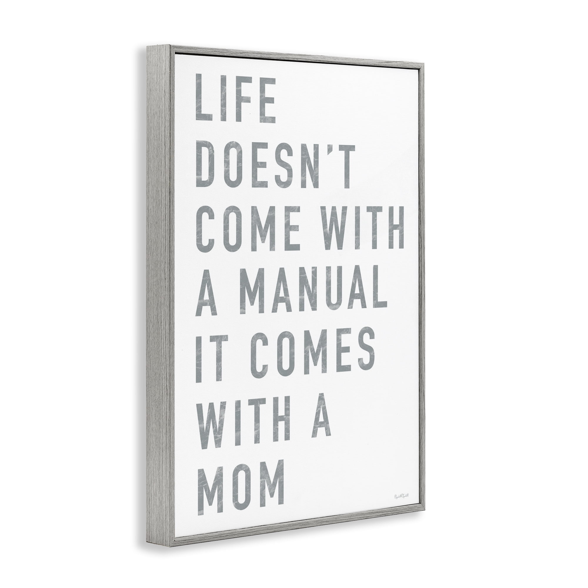 Stupell Industries Life Manual Is Mom Gray Framed Giclee Art, design by Elizabeth Tyndall