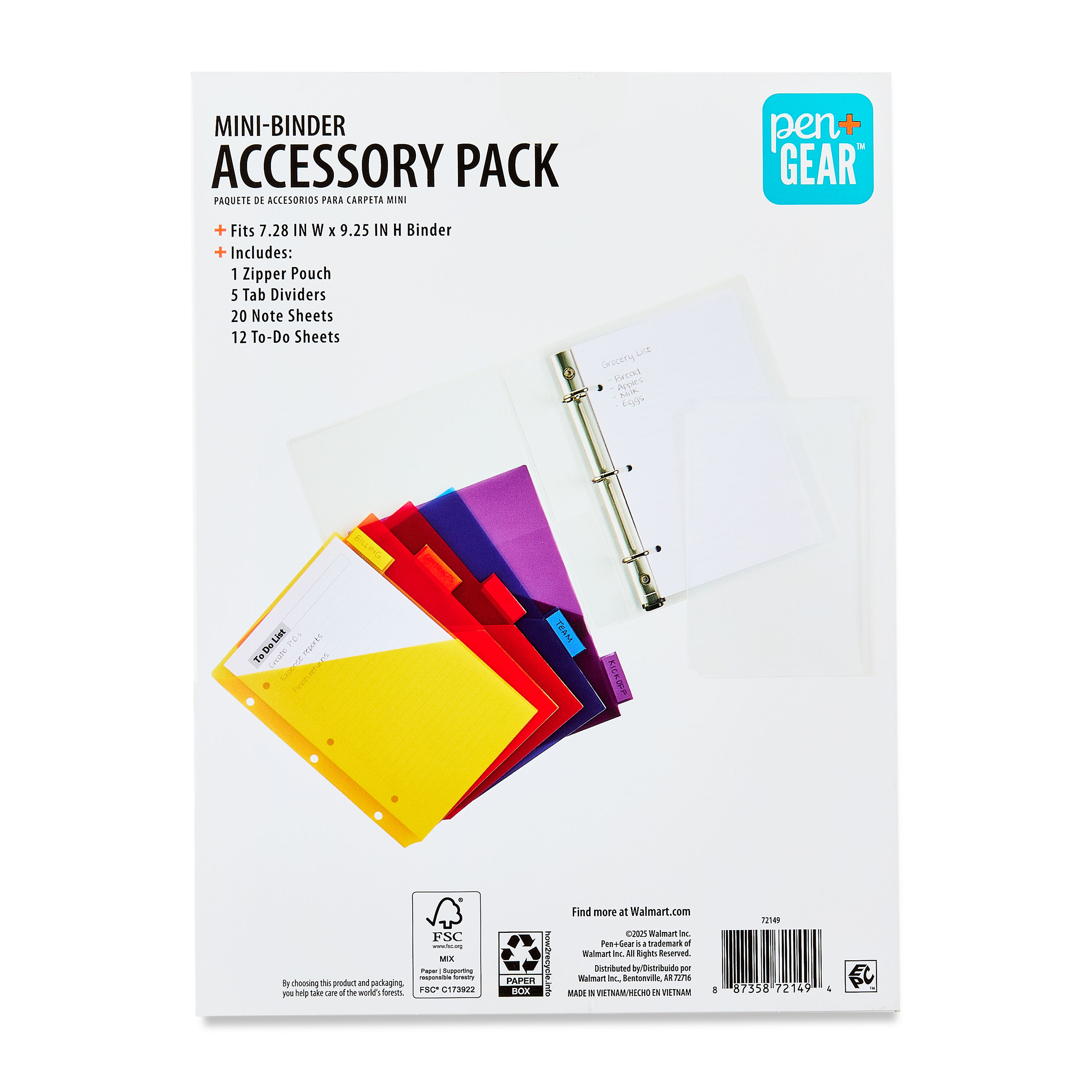 Paquete de accesorios para mini carpeta Pen+Gear de 38 piezas con bolsa de cierre, separadores con pestañas y hojas de notas 2