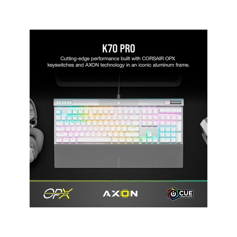 CORSAIR K70 PRO RGB Optical-Mechanical Gaming Keyboard - White