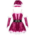 thumbnail image 3 of Vestido tutú de Ballet para patinaje sobre hielo para niñas, sombrero con mangas para brazos, disfraz de Navidad de elfo de Navidad, disfraz de señora Santa Claus, 3 of 5