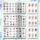 thumbnail image 3 of Juego de 3 sellos para uñas con diseño de flores, hojas, corazones y estrellas. Plantillas para imprimir diseños de uñas en acero inoxidable., 3 of 7
