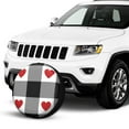 thumbnail image 2 of Kll Heart Black Buffalo Plaid Gingham Tire Cover,Universal Wheel Tire Cover For Trailer, Rv, Suv, Truck,Camper And Many Vehicle,(16 Inch), 2 of 7