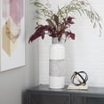 thumbnail image 3 of CosmoLiving by Cosmopolitan 18" Handmade White Ceramic Vase with Gray Striped Accents, 3 of 11