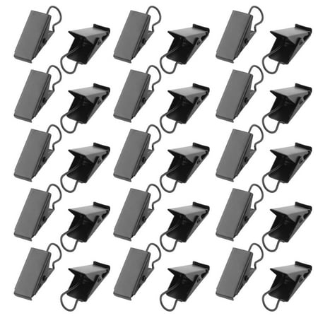 Black Metal Hanging - Restaurant Metal Spring Loaded Sawtooth Curtain Hanging Hook Clip Black 30 Pcs