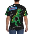 thumbnail image 3 of Vsdgher Space Dino Cartoon Black Print Men's Dry Fit Mesh Athletic Shirts Moisture Wicking Tennis T-Shirt Tops, 3 of 9