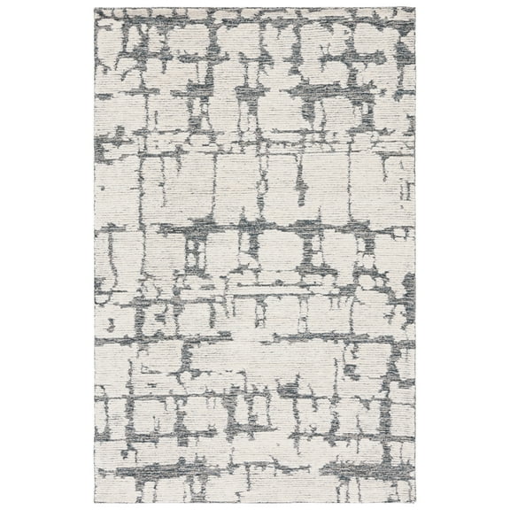 SAFAVIEH Martha Stewart Distressed Area Rug, Charcoal/Ivory, 4' x 6'