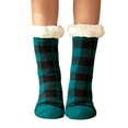 thumbnail image 1 of FOCUSNORM Winter Christmas Female Socks, Ladies Thickened Plaid Stocking Medium Tube Socks, 1 of 5