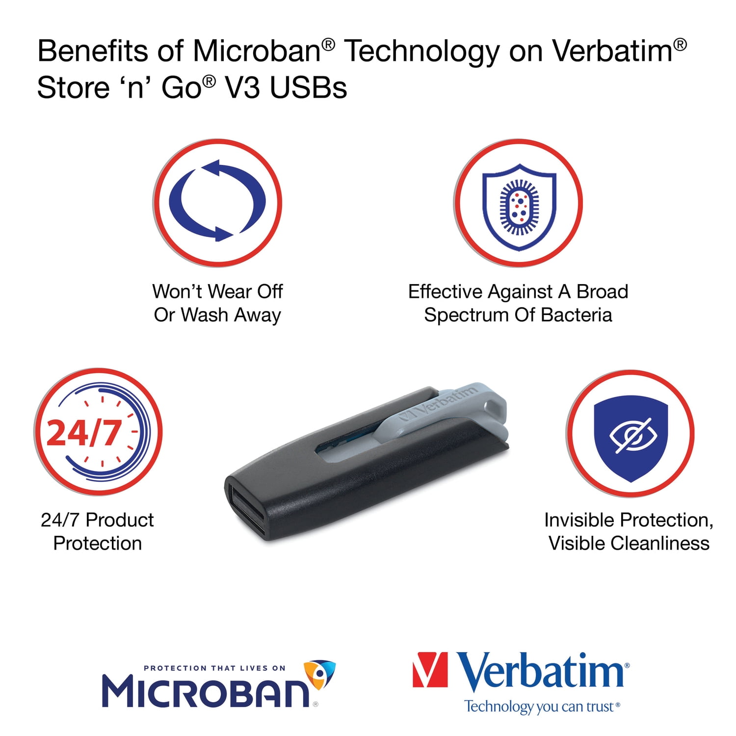 Verbatim 32-GB Store ‘n’ Go V3 USB 3.2 Gen 1 Flash Drives, Business Bulk 10 Count, Gray, 70894