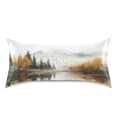 thumbnail image 3 of Dailycode Satin Pillow Case Standard Silk Pillow Cover for Hair and Skin Envelope Closure Autumn Misty Mountains 20"x26", 3 of 9