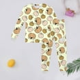 thumbnail image 2 of Weebloom Halloween Pajamas For Girls Kids Long Sleeve Print Children Cozy Outfit Loungewear 2-3 Years Light Yellow, 2 of 5