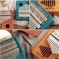 thumbnail image 4 of Piano de pulgar acústico de madera de tamaño compacto de 17 teclas Kalimba Mbira Hollow-out, 4 of 6